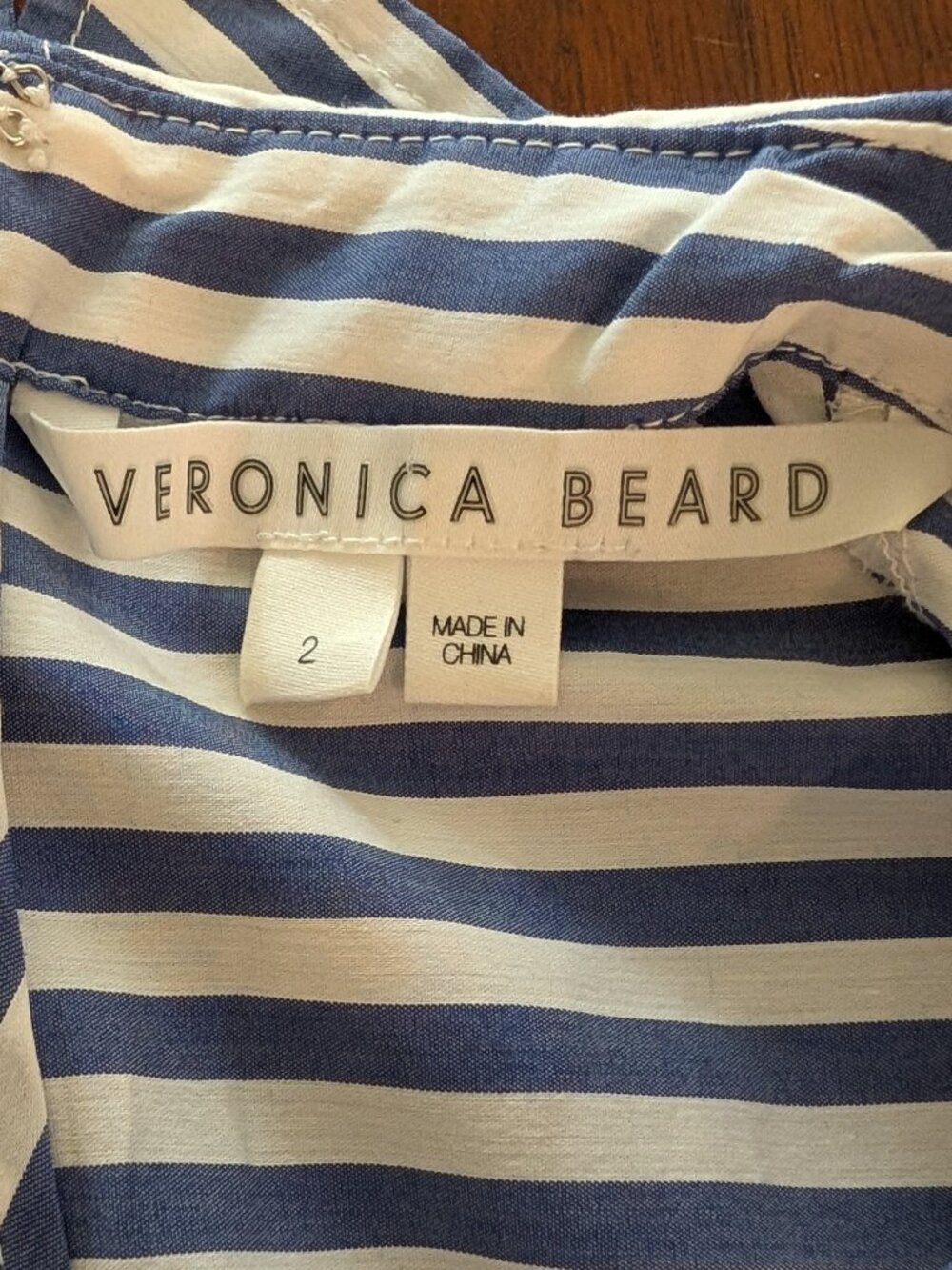Veronica Beard Baylor Striped Ruched Corset Effect Button Down Blouse | Sz 2 - Picture 9 of 10